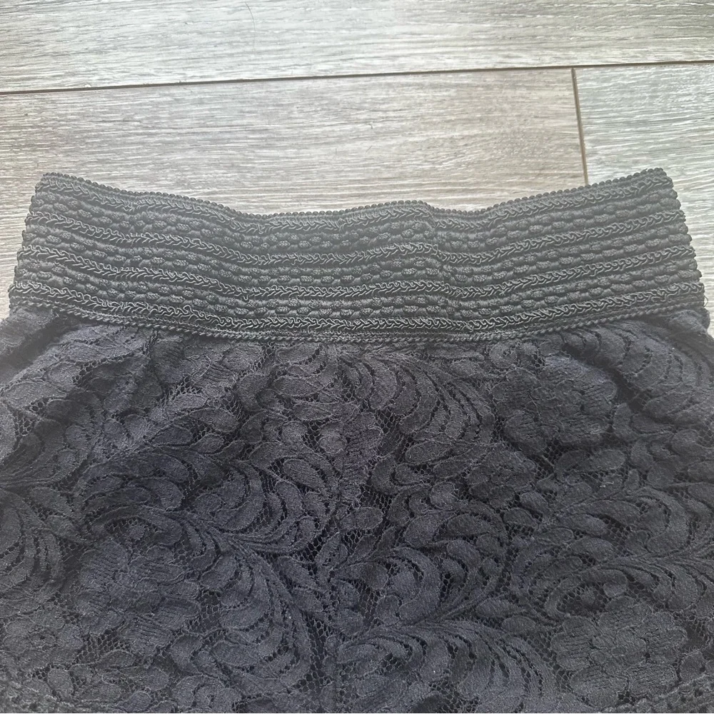 Ambiance Apparel‎ Black High Waist Lace Layered Boho Pull-On Shorts S